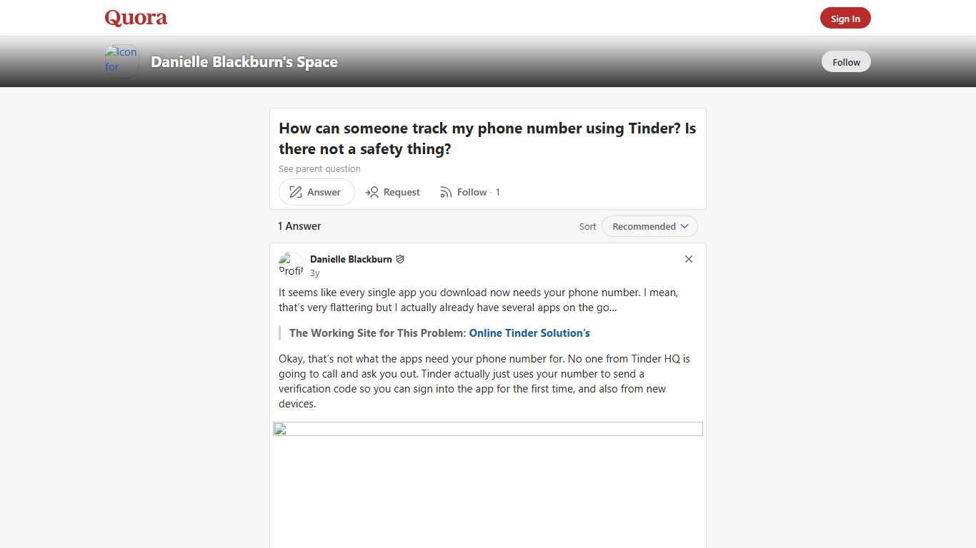 How can someone track my phone number using Tinder? Is there not a safety thing? - Danielle Blackburn's Space - Quora